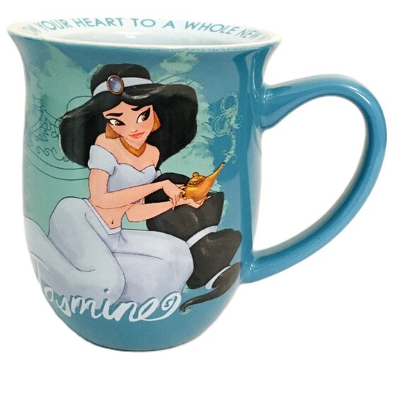 Disney Jasmine Story Mug Painted Portraits Ceramic Aladdin Coffee Cup Inscribed - Picture 2 of 9